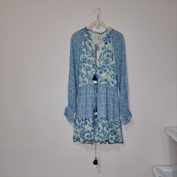 Hemant & Nandita Kaiyo blue floral dress XS NWT - Picture 2 of 8